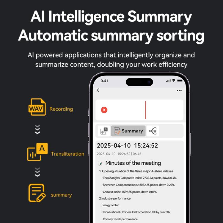 A3 Dual-key Twill Texture Ultra-thin AI Smart Voice Recorder Support AIREC-APP, 8GB, 16GB, 32GB, 64GB, 128GB, 256GB