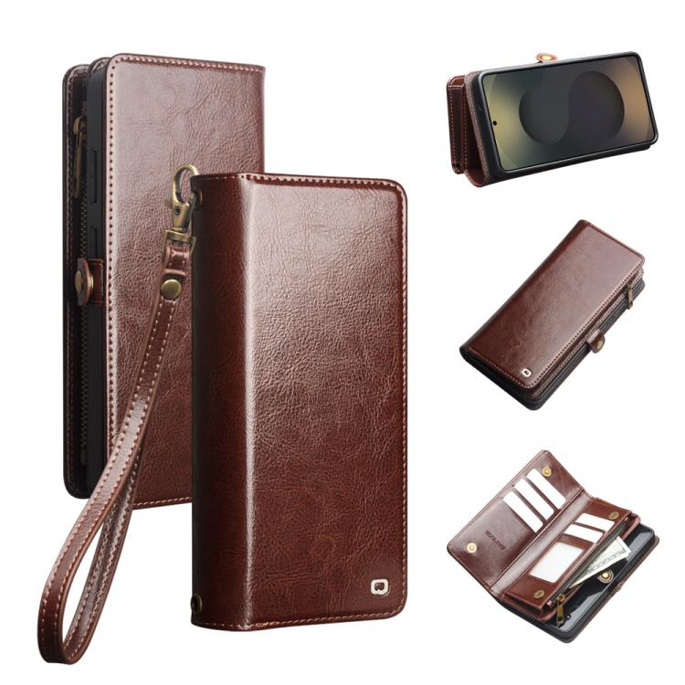 QIALINO 2 in 1 Detachable Leather Handbag Phone Case, For Galaxy S26 Ultra 5G, For Galaxy S25 Ultra 5G
