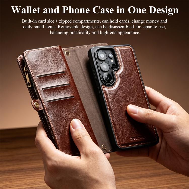 QIALINO 2 in 1 Detachable Leather Handbag Phone Case, For Galaxy S26 Ultra 5G, For Galaxy S25 Ultra 5G