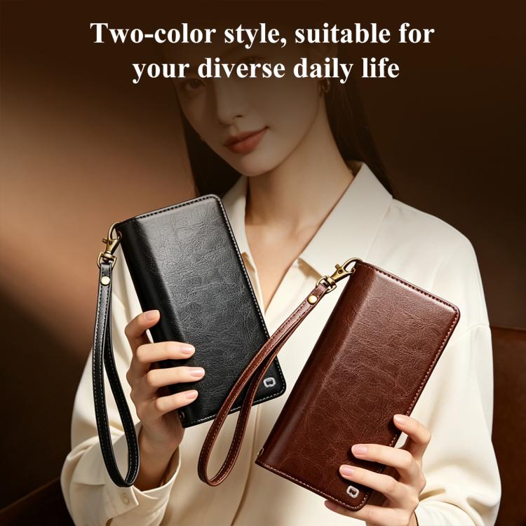 QIALINO 2 in 1 Detachable Leather Handbag Phone Case, For Galaxy S26 Ultra 5G, For Galaxy S25 Ultra 5G