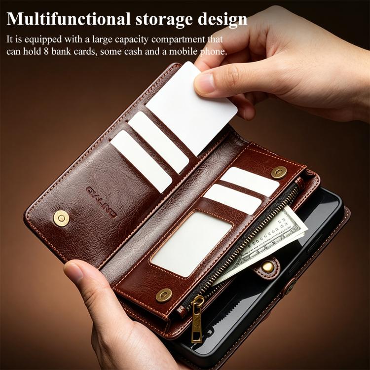 QIALINO 2 in 1 Detachable Leather Handbag Phone Case, For Galaxy S26 Ultra 5G, For Galaxy S25 Ultra 5G