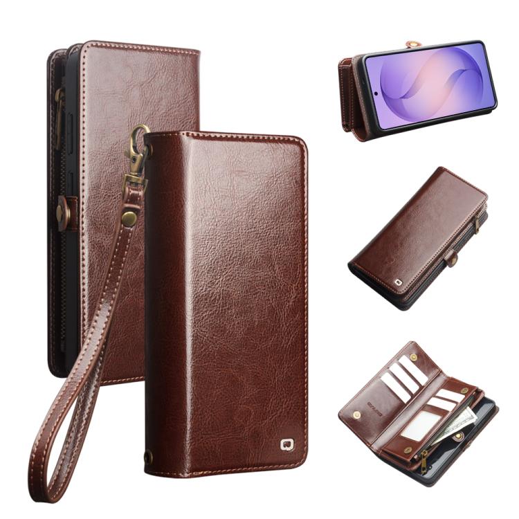 QIALINO 2 in 1 Detachable Leather Handbag Phone Case, For Galaxy S26 Ultra 5G, For Galaxy S25 Ultra 5G