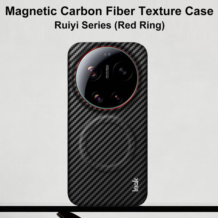 imak Ruiyi Series Red Ring Carbon Fiber Texture Magnetic Phone Case, For Xiaomi 17 Ultra by Leica