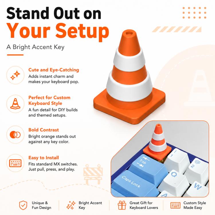 Traffic Cone Shape Mechanical Keyboard Keycap