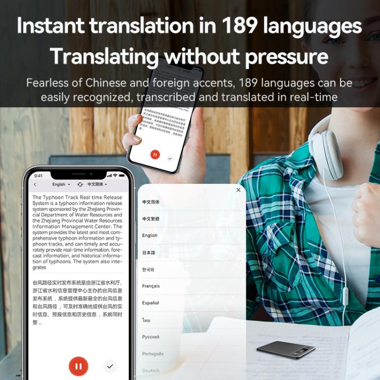A3P 0.42-inch Mid Display Stripe Texture Ultra-thin AI Smart Voice Recorder Support AIREC-APP, 8GB, 16GB, 32GB, 64GB, 128GB, 256GB