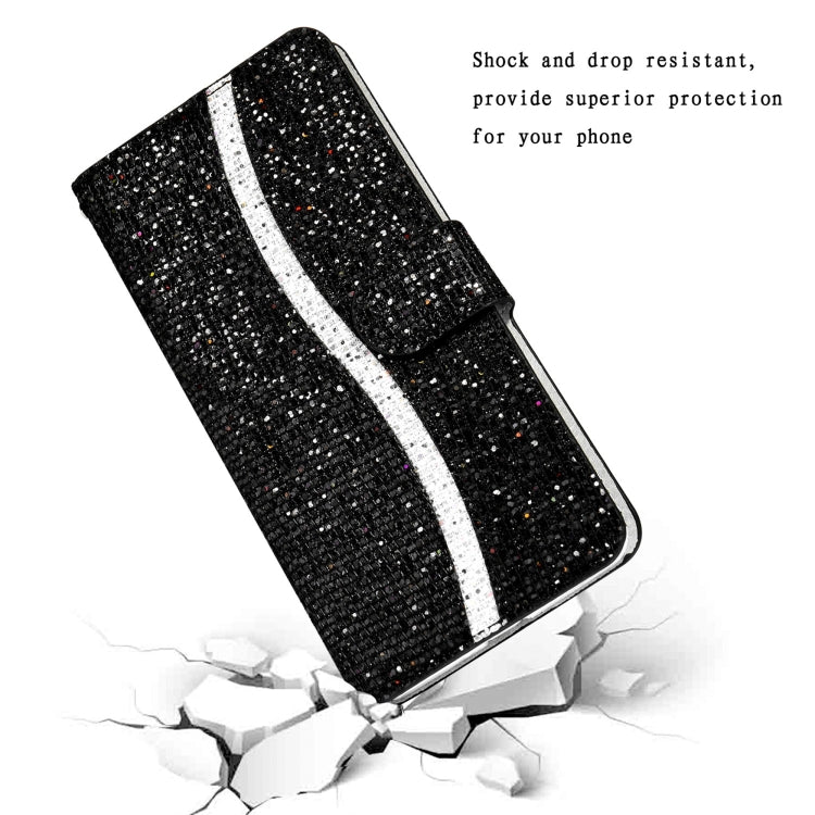 Glitter Powder Horizontal Flip Leather Case with Card Slots & Holder & Lanyard, For Samsung Galaxy M51, For Samsung Galaxy S20 FE