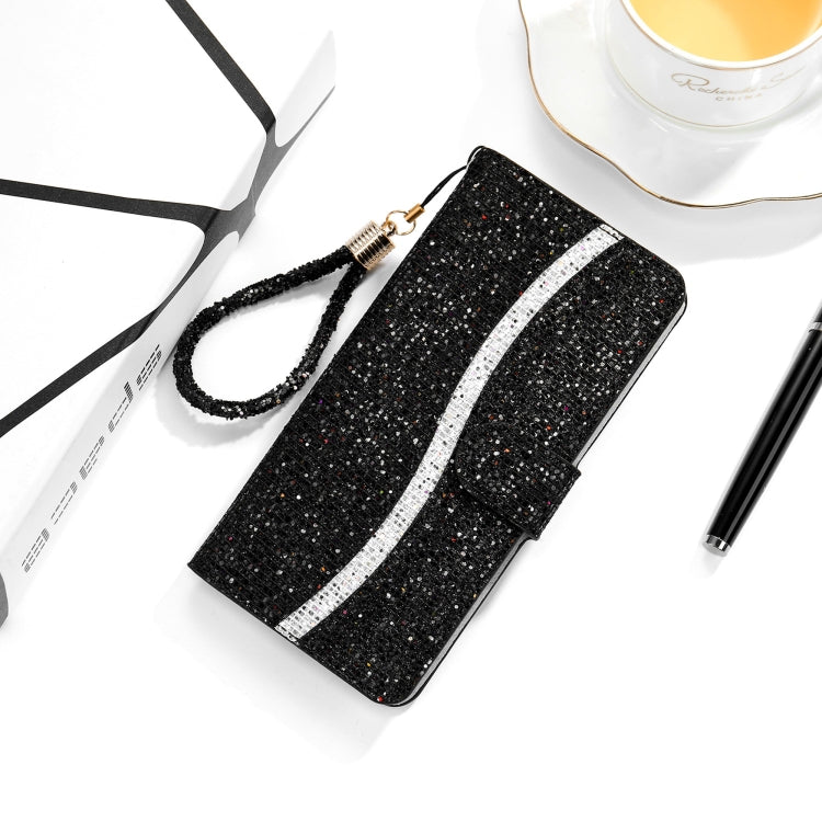 Glitter Powder Horizontal Flip Leather Case with Card Slots & Holder & Lanyard, For Samsung Galaxy M51, For Samsung Galaxy S20 FE
