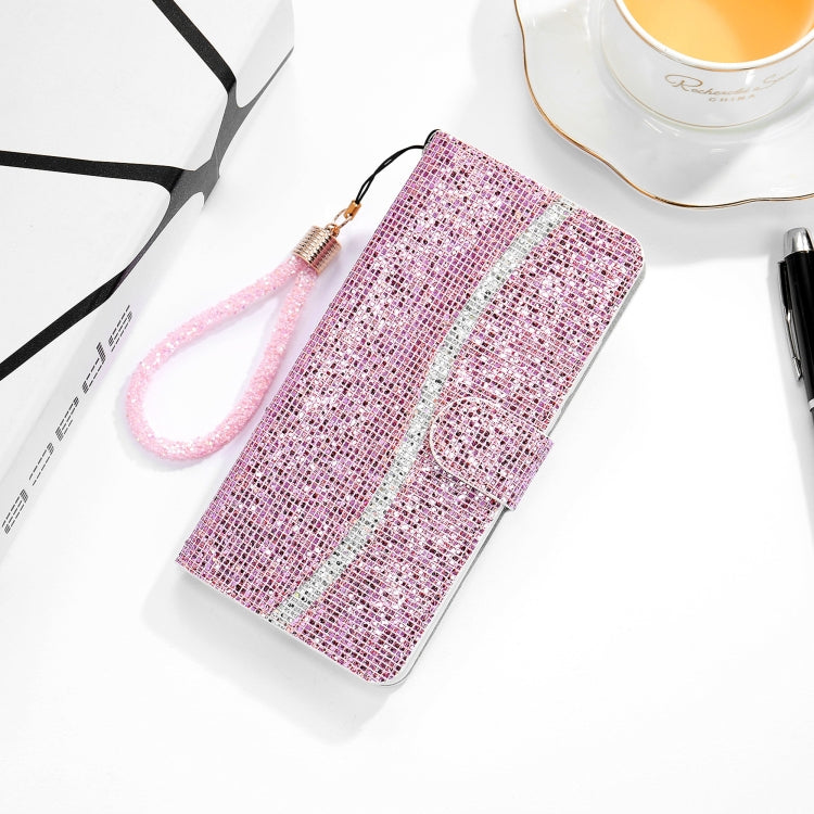 Glitter Powder Horizontal Flip Leather Case with Card Slots & Holder & Lanyard, For Samsung Galaxy M51, For Samsung Galaxy S20 FE