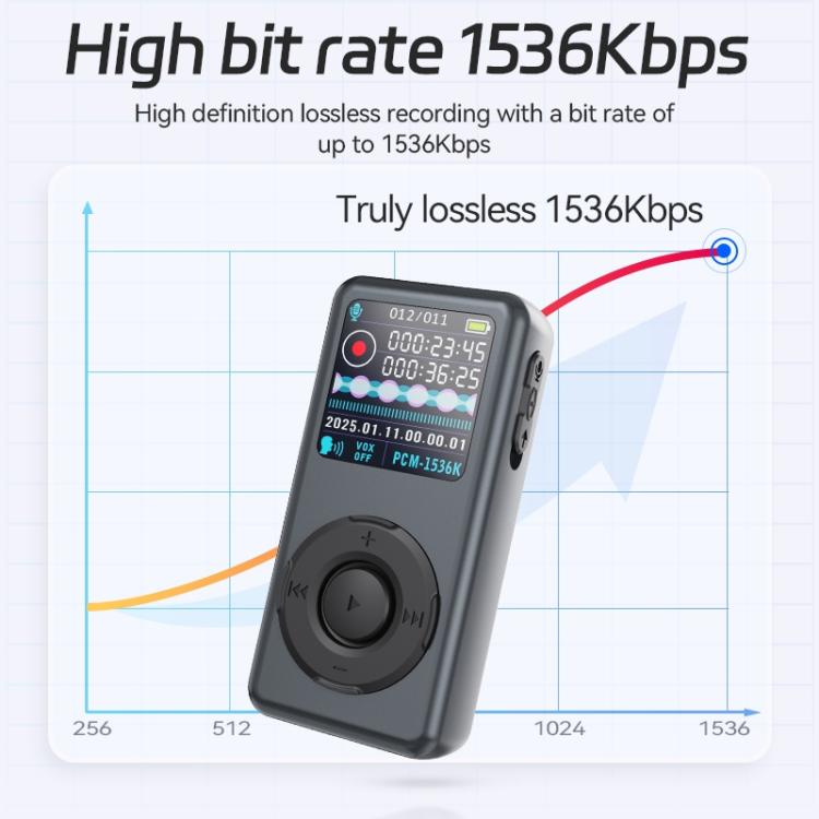 M21 Business Collar Style Voice Recorder with 0.85-inch TFT Display, 4GB, 8GB, 16GB, 32GB, 64GB
