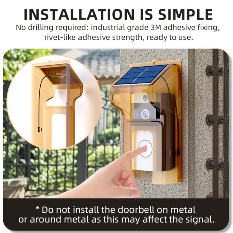 HC-001 Solar Rain Cover for U9 Visual Doorbell, Transparent Cover, Brown Cover