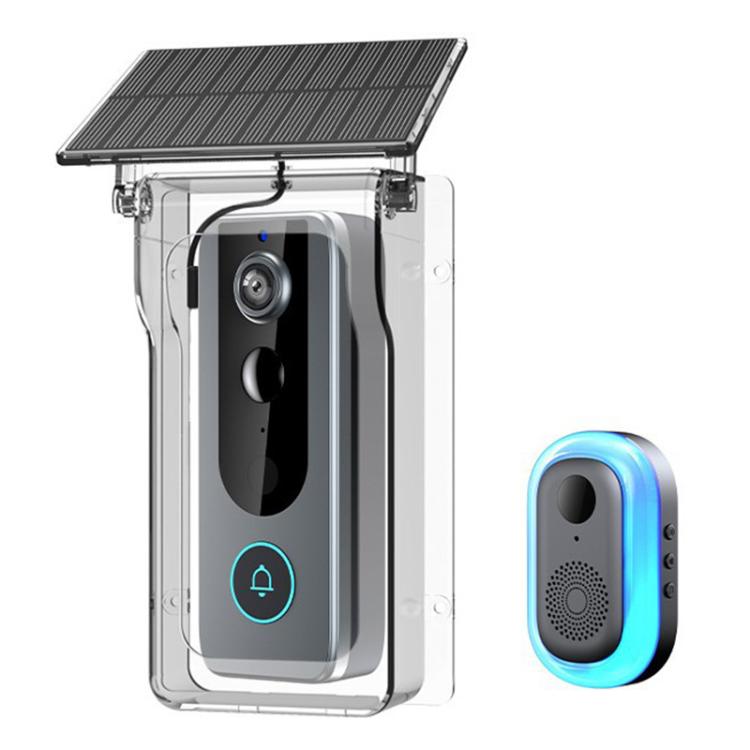 M20 HD Night Vision Wireless Two-Way Intercom Video Doorbell with Solar Power Rainproof Cover, M20 with Solar Power Rainproof Cover(Black), M20 with Solar Power Rainproof Cover(Transparent)