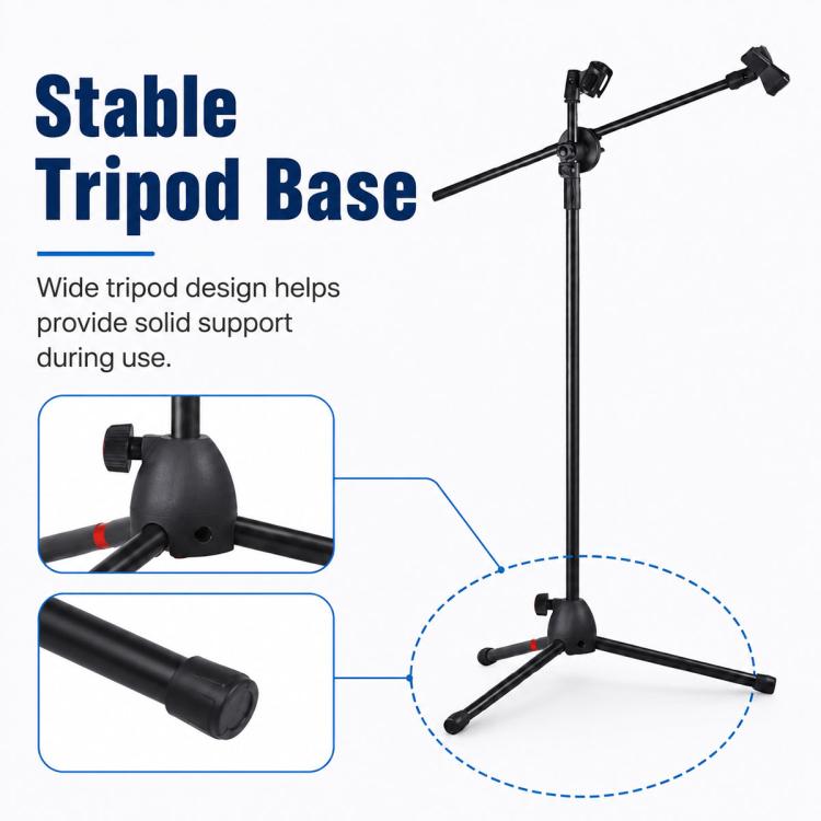 NB-107 Professional Dual Microphone Tripod Floor Stand, NB-107 Dual Microphone Floor Tripod Stand