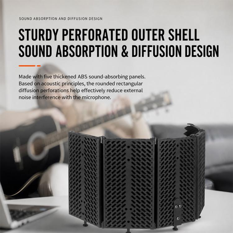M3 Foldable Three-Panel Metal Casing Microphone Isolation Shield, M3 Metal Casing Isolation Shield