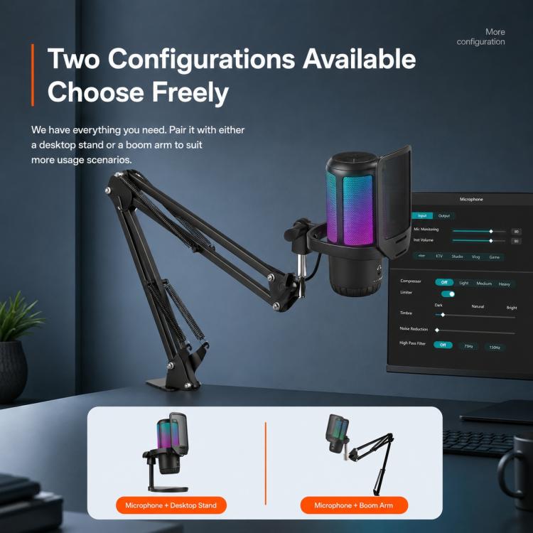APK005 AI Smart Noise Reduction Condenser Desktop Microphone, APK005 Desktop Microphone