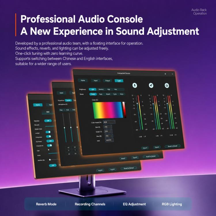 APK005 AI Smart Noise Reduction Condenser Desktop Microphone, APK005 Desktop Microphone