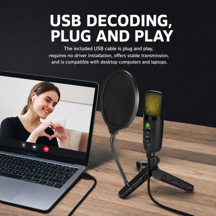 X502 High Sampling USB Condenser Microphone Cantilever Stand Kit, X502 Cantilever Stand Kit(