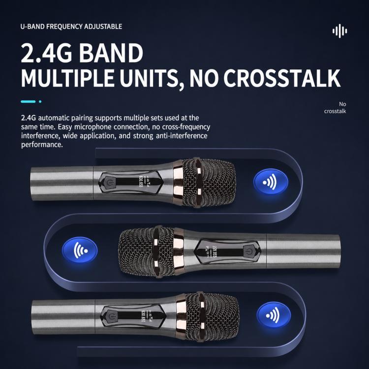 E1 UHF 2 in 1 Rechargeable Wireless Microphone