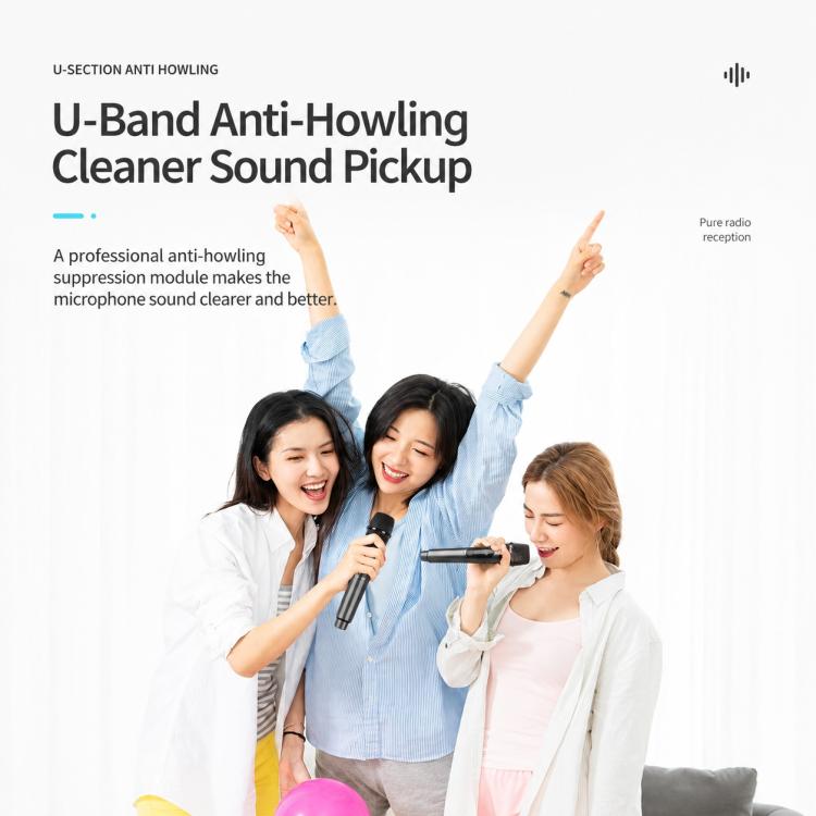 GE1 Handheld 2.4G Rechargeable Wireless Microphone, Single Microphone, Dual Microphones
