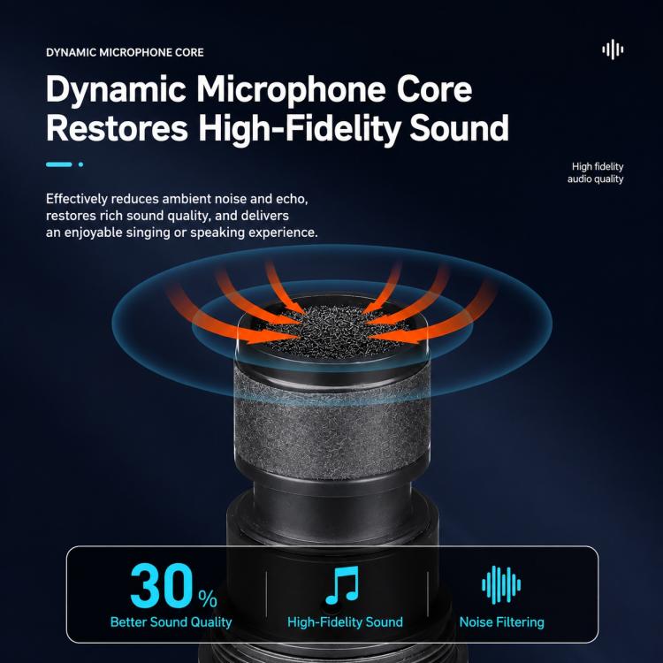 GE1 Handheld 2.4G Rechargeable Wireless Microphone, Single Microphone, Dual Microphones