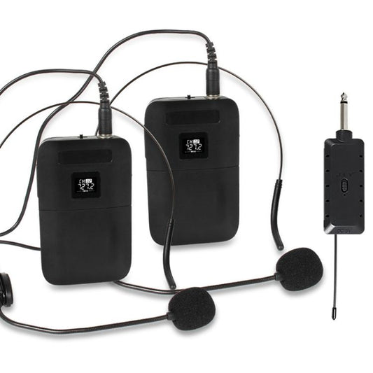 E8 1 to 2 VHF Wireless Dual-Channel Microphone, Headset, Lavalier