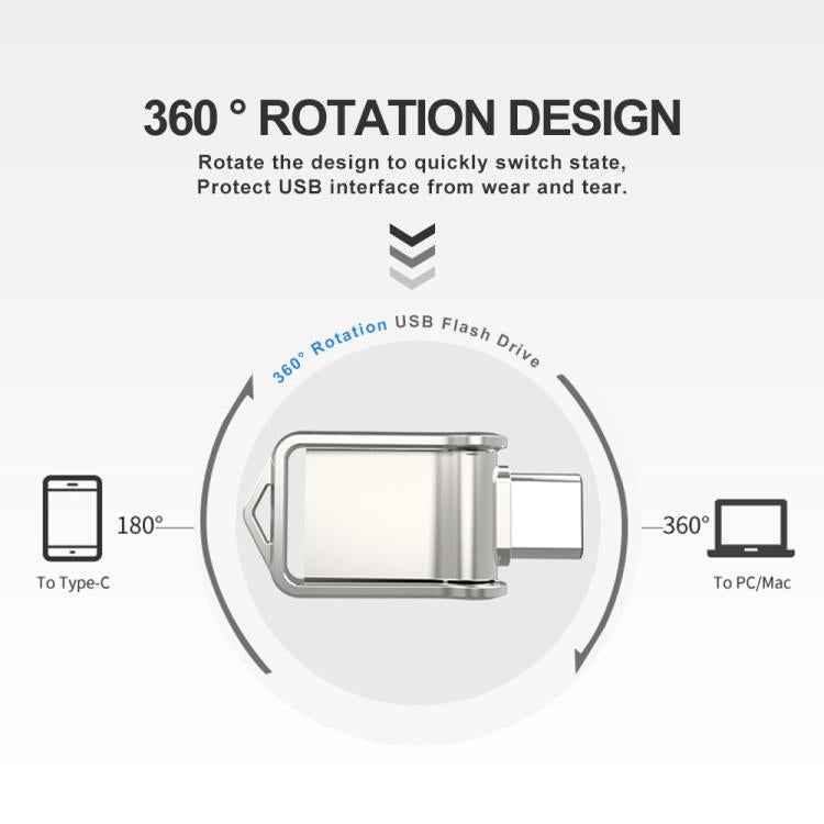 USB 3.0 Type-C High Speed Mini Computer & Phone Dual-purpose Rotary U Disk, Type-C3.0 16GB, Type-C3.0 32GB, Type-C3.0 64GB, Type-C3.0 128GB
