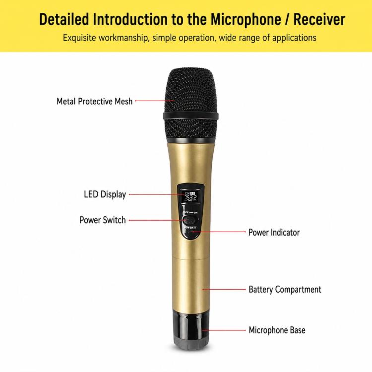 E8 2 in 1 VHF Wireless Noise Reduction Handheld Microphone