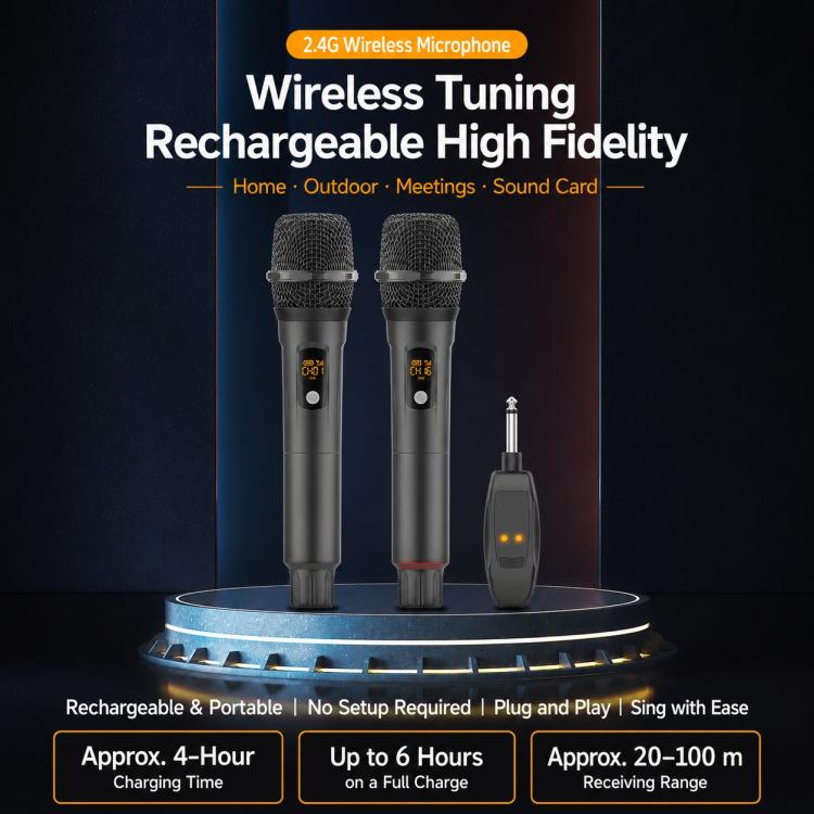 G109 2 in 1 Anti-Feedback 2.4G Wireless Handheld Microphone
