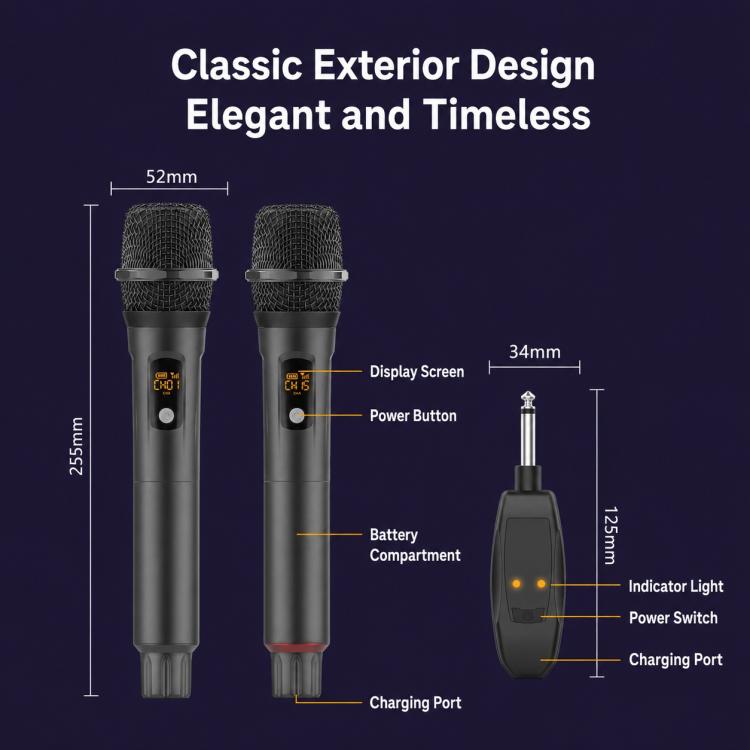 G109 2 in 1 Anti-Feedback 2.4G Wireless Handheld Microphone