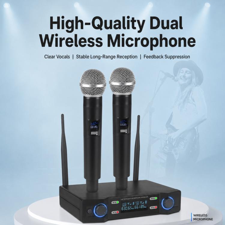 V7 1 to 2 VHF Wireless Handheld Microphone