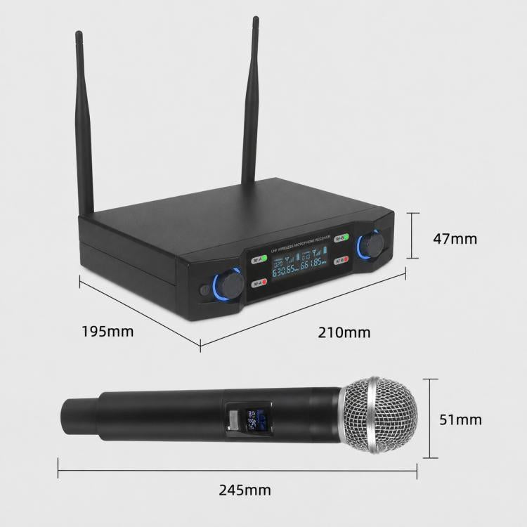 V7 1 to 2 VHF Wireless Handheld Microphone