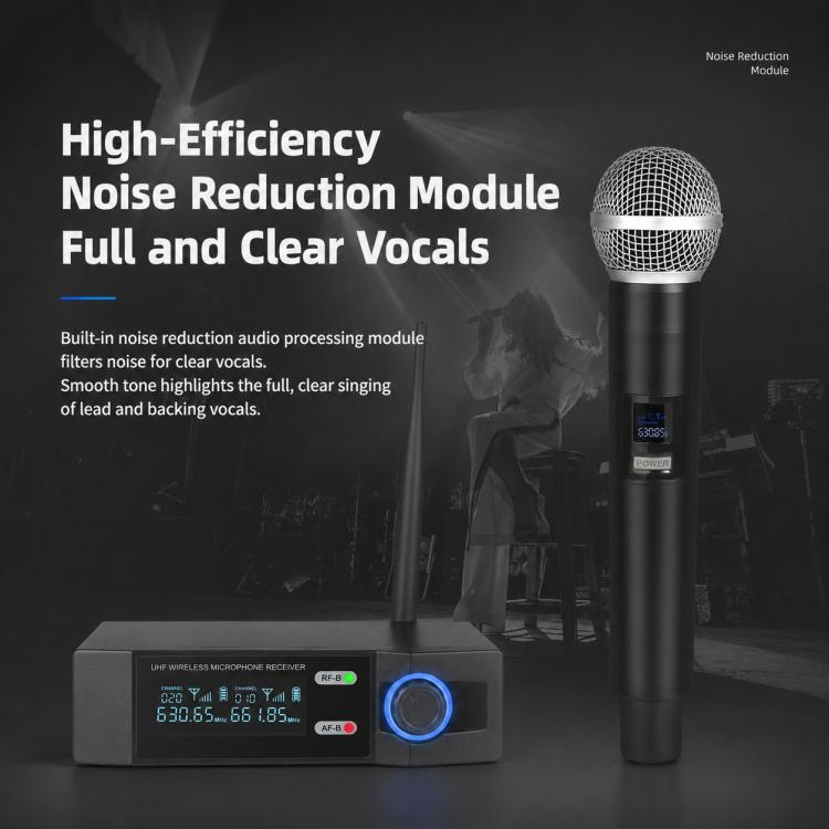V7 1 to 2 VHF Wireless Handheld Microphone