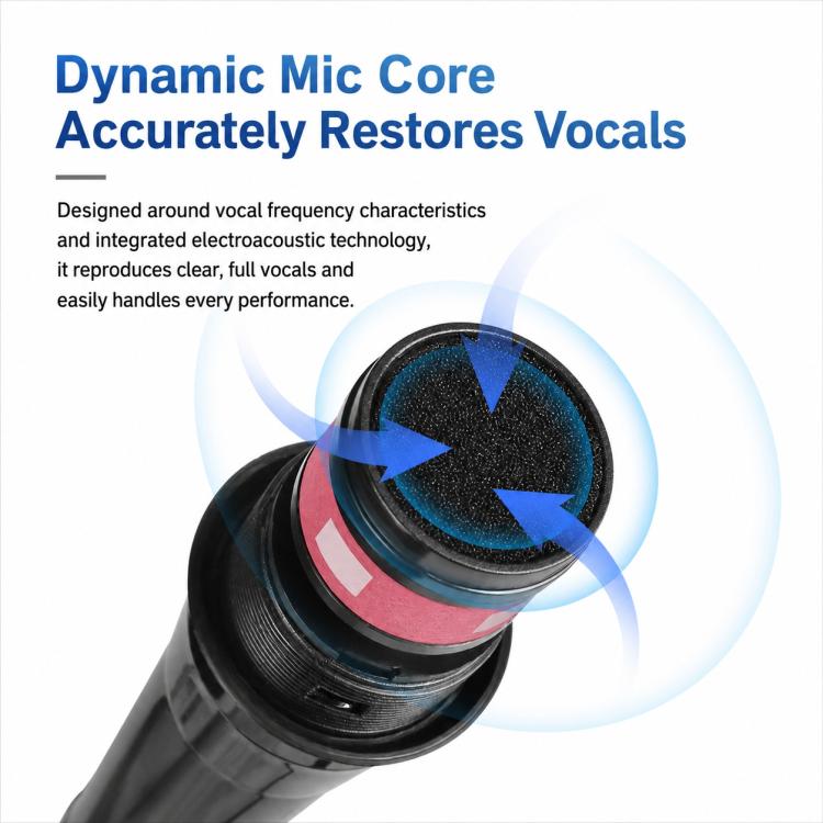 YS-01 Integrated Wired Dynamic Microphone, 6.35mm, 3.5mm