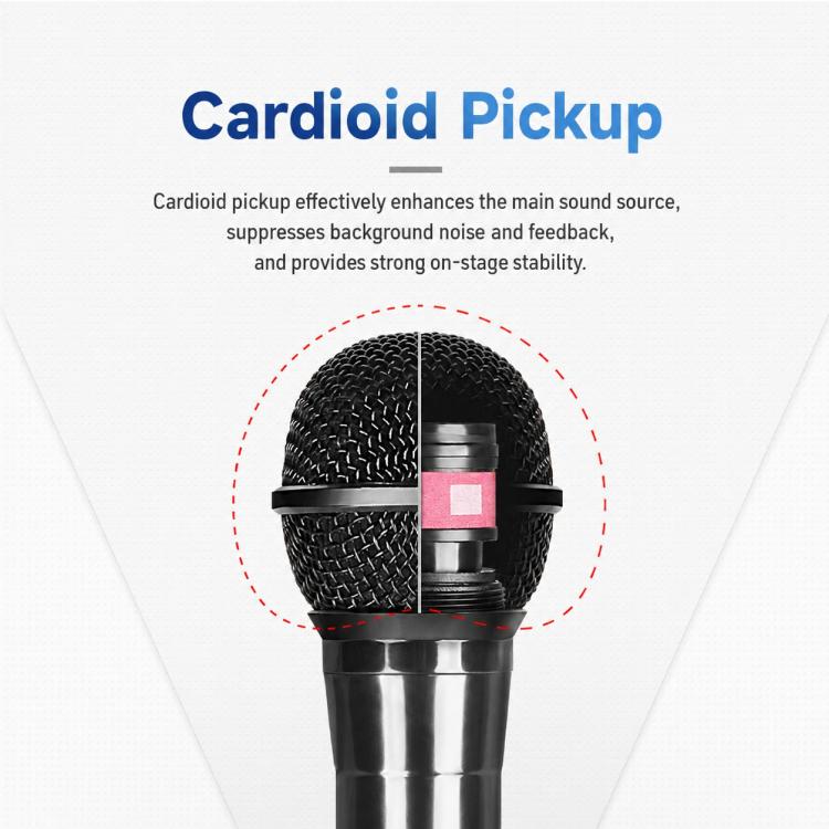 YS-01 Integrated Wired Dynamic Microphone, 6.35mm, 3.5mm