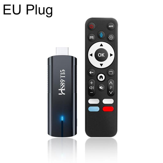 HS89 T15 Android 14 Mini HD TV Stick with Remote Control, RK3539 Cortex-A55 Quad-Core, 2GB+16GB, 4GB+32GB