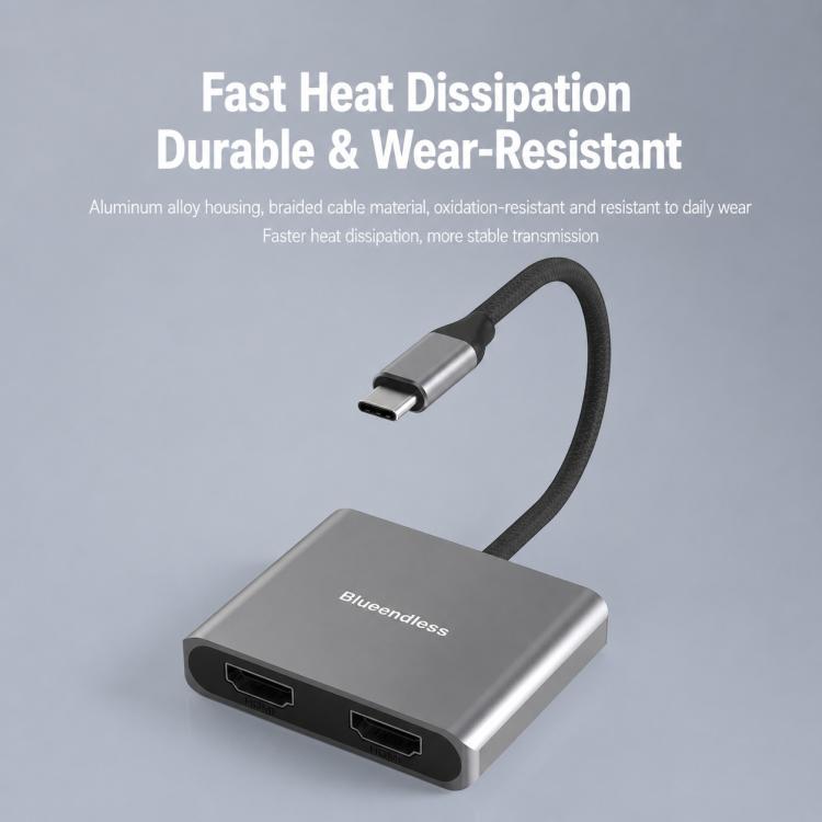 Blueendless HD201 Type-C to Dual HDMI 4K 60Hz Docking Station, HD201