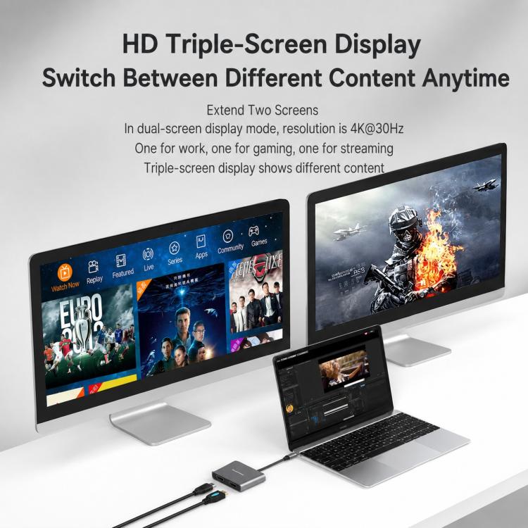 Blueendless HD201 Type-C to Dual HDMI 4K 60Hz Docking Station, HD201