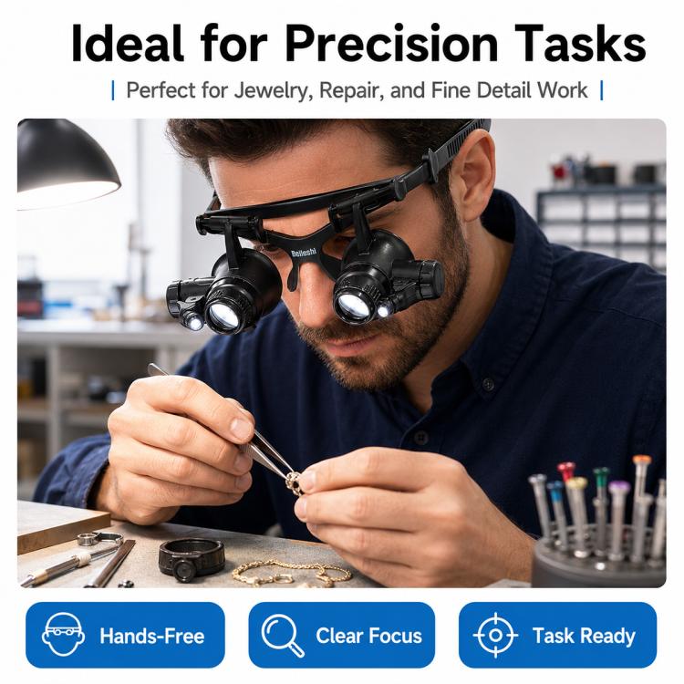 9892GJ Head-mounted Glasses Style Watch Repair Magnifying Glasses with LED Light, 9892GJ
