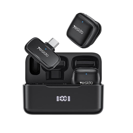 Yesido KR31 1 to 2 Wireless Lavalier Microphone Type-C Receiver with Charging Box