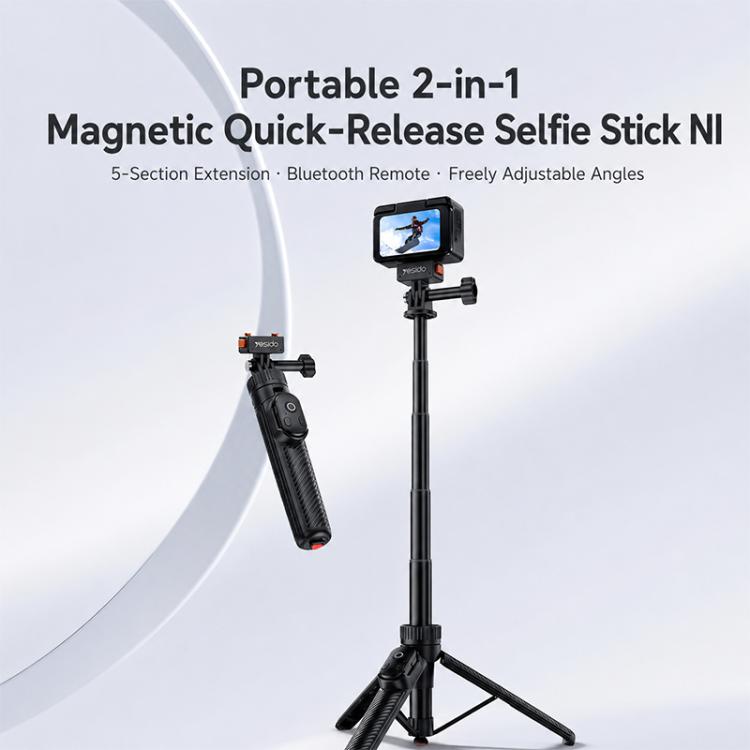 Yesido SF38 Portable 2 in 1 Magnetic Quick-Release Selfie Stick NI, SF38