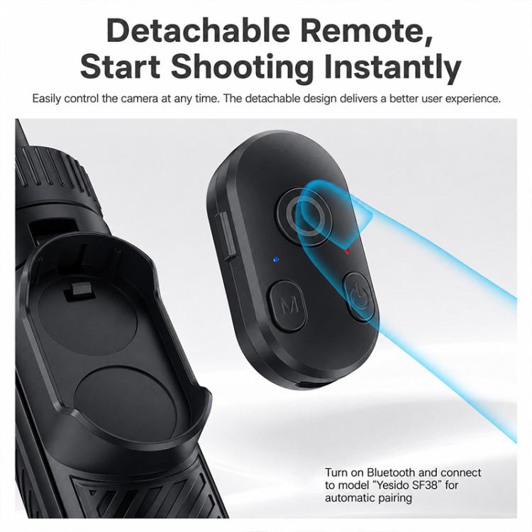 Yesido SF38 Portable 2 in 1 Magnetic Quick-Release Selfie Stick NI, SF38