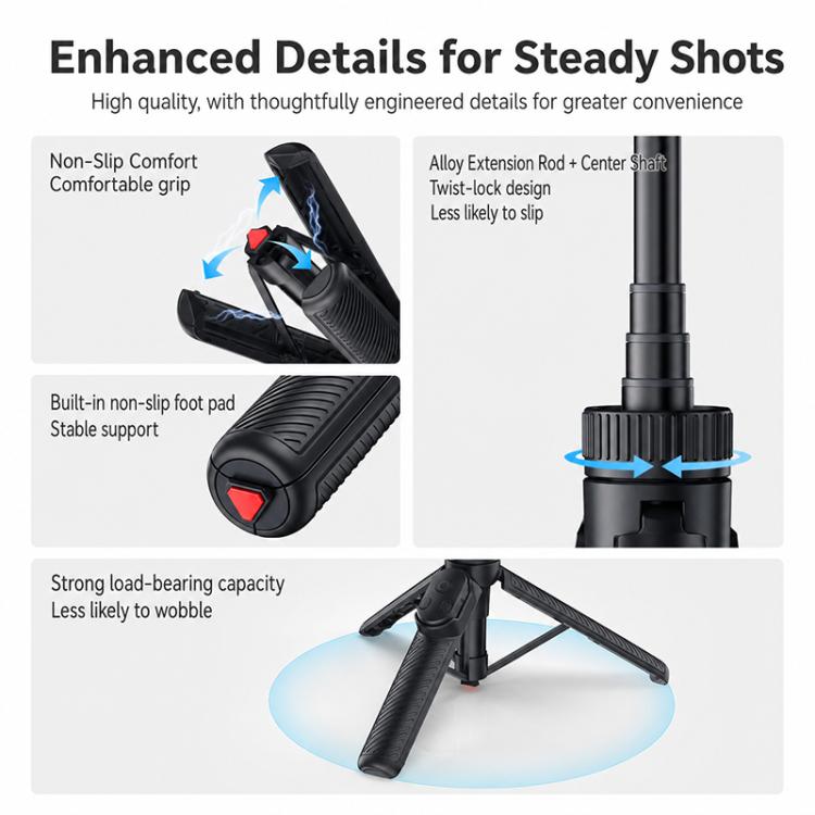 Yesido SF38 Portable 2 in 1 Magnetic Quick-Release Selfie Stick NI, SF38