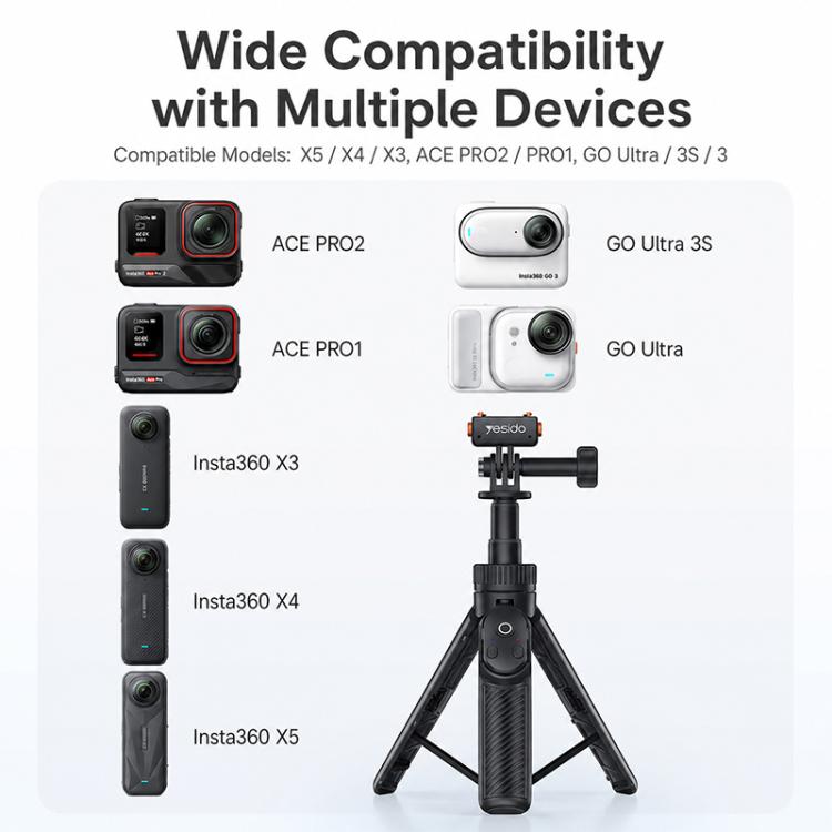 Yesido SF38 Portable 2 in 1 Magnetic Quick-Release Selfie Stick NI, SF38
