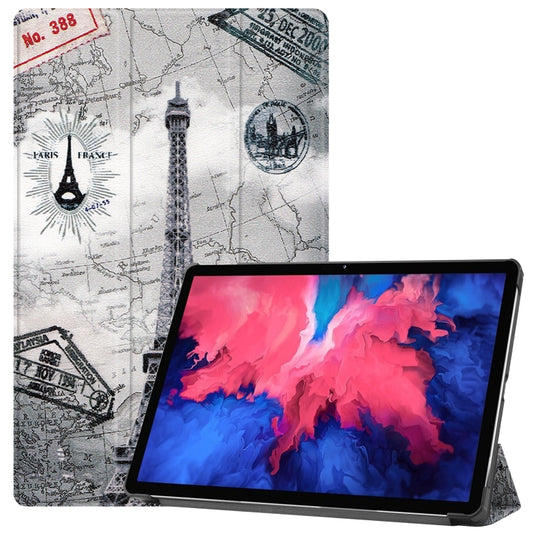 Custer Painted 3-Fold Holder Smart Leather Tablet Case, For Lenovo Tab P11 Pro (TB-XJ706F), For Lenovo Tab P11 TB-J606F / TB-J607Z