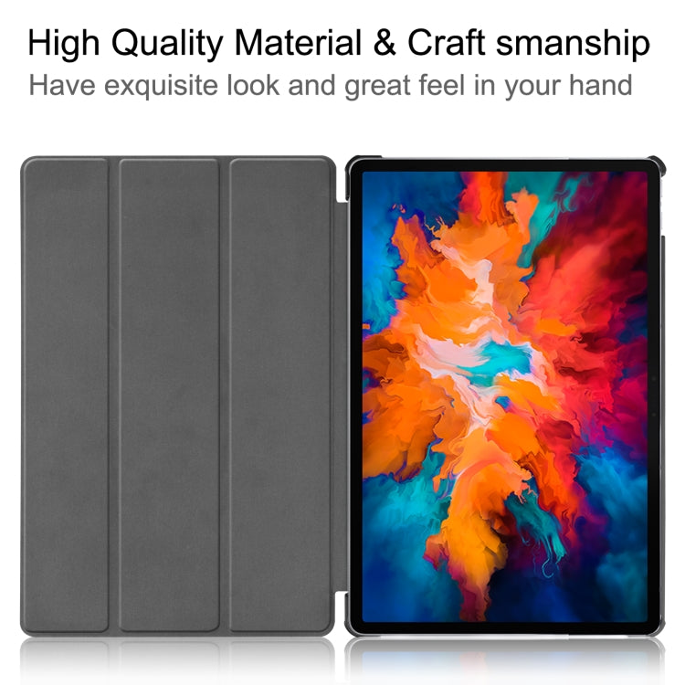 Custer Texture Horizontal Flip Leather Case with Three-folding Holder & Sleep / Wake-up Function, For Lenovo Tab P11 Pro (TB-XJ706F), For Lenovo Tab P11 (TB-J606F)