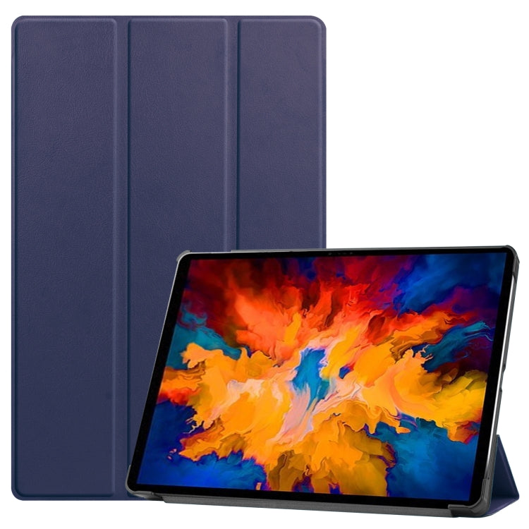 Custer Texture Horizontal Flip Leather Case with Three-folding Holder & Sleep / Wake-up Function, For Lenovo Tab P11 Pro (TB-XJ706F), For Lenovo Tab P11 (TB-J606F)