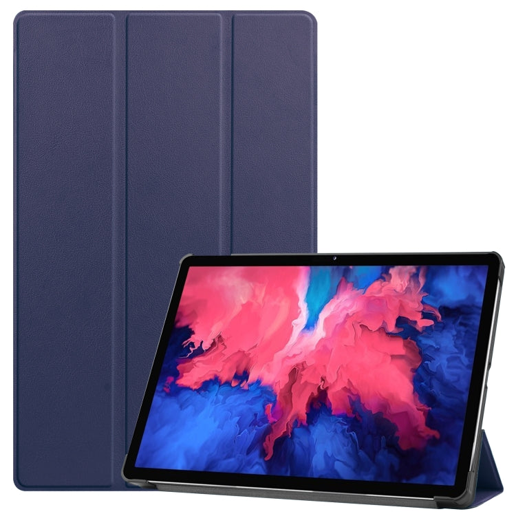 Custer Texture Horizontal Flip Leather Case with Three-folding Holder & Sleep / Wake-up Function, For Lenovo Tab P11 Pro (TB-XJ706F), For Lenovo Tab P11 (TB-J606F)