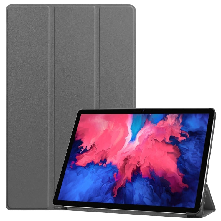 Custer Texture Horizontal Flip Leather Case with Three-folding Holder & Sleep / Wake-up Function, For Lenovo Tab P11 Pro (TB-XJ706F), For Lenovo Tab P11 (TB-J606F)