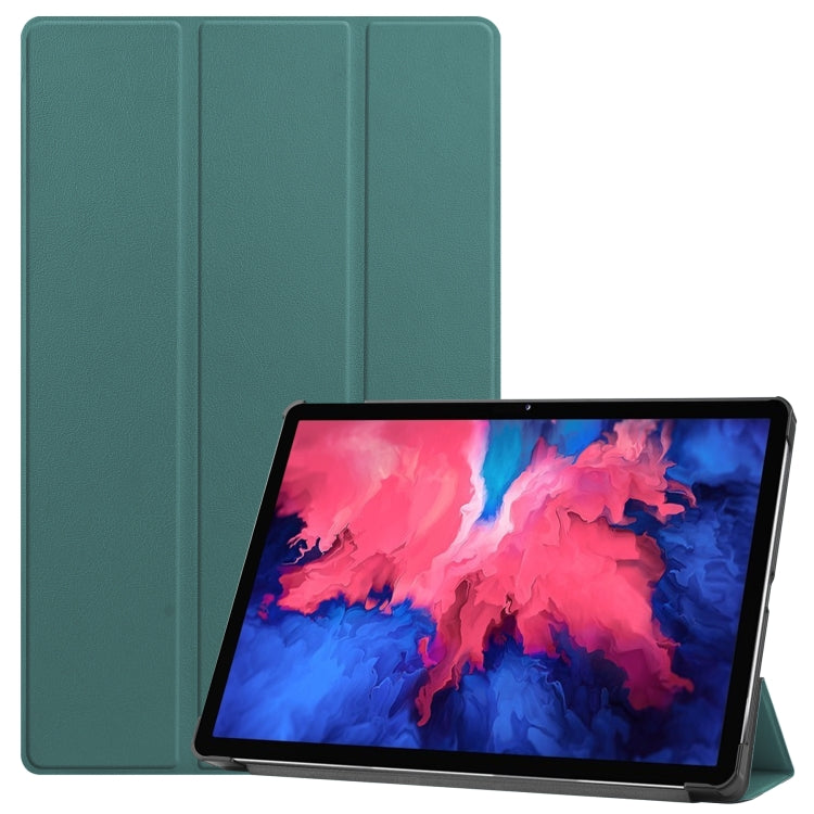 Custer Texture Horizontal Flip Leather Case with Three-folding Holder & Sleep / Wake-up Function, For Lenovo Tab P11 Pro (TB-XJ706F), For Lenovo Tab P11 (TB-J606F)