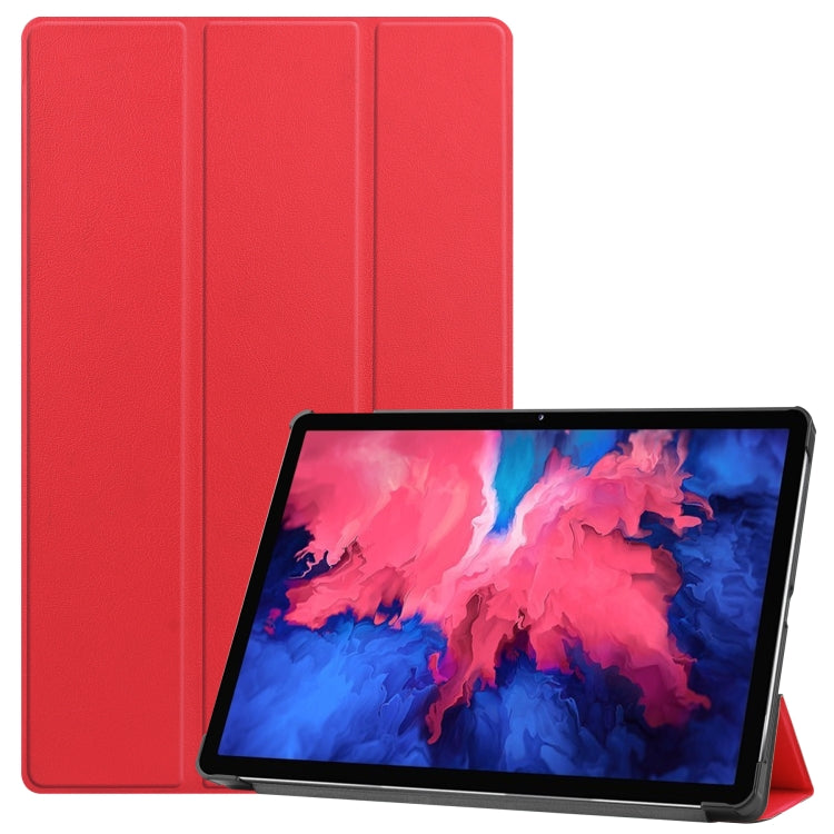Custer Texture Horizontal Flip Leather Case with Three-folding Holder & Sleep / Wake-up Function, For Lenovo Tab P11 Pro (TB-XJ706F), For Lenovo Tab P11 (TB-J606F)