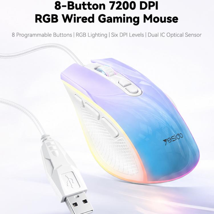 Yesido KB51 USB 7200DPI RGB Gradient Wired Gaming Mouse